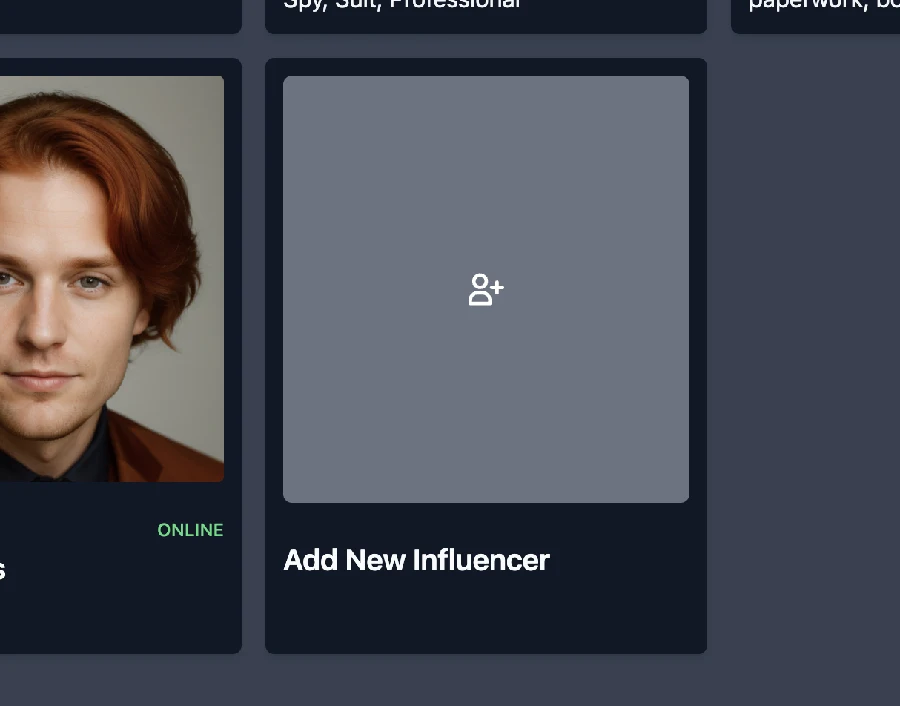 The 'add influencer' button