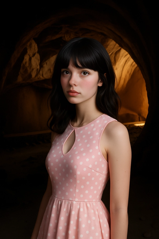 An AI human depicted in a dress