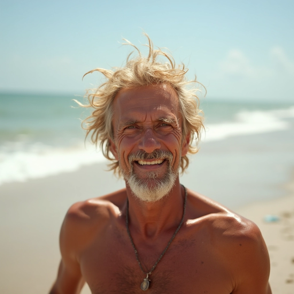 On beach