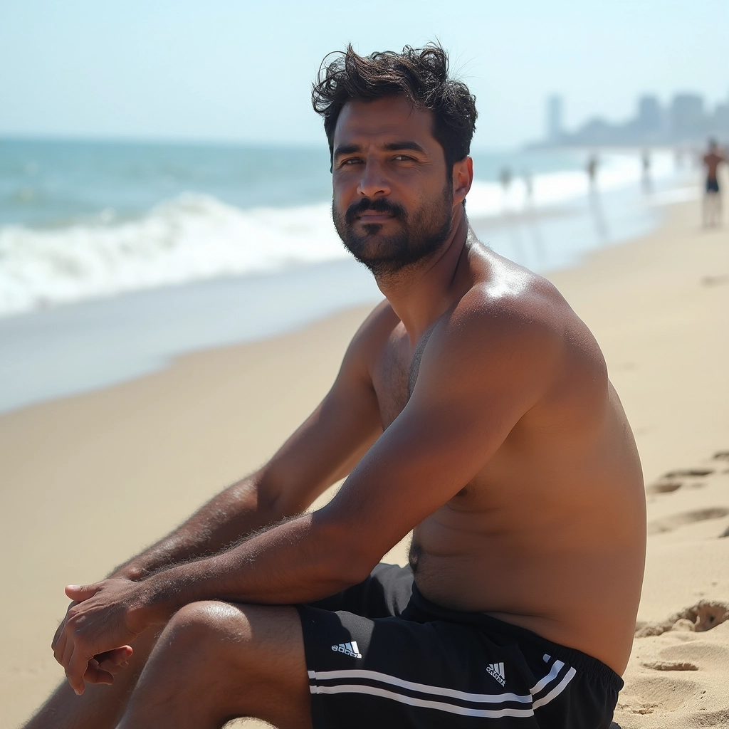 On beach